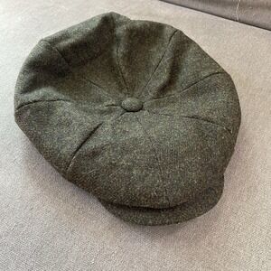 John Lewis & Partners Newsboy Cap Wool Tweed Style Luxury Fabric Wool